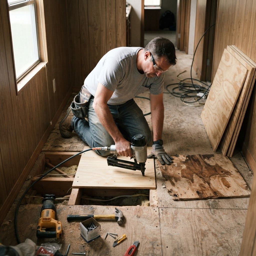 Subfloor Repair for mobile and manufactured homes